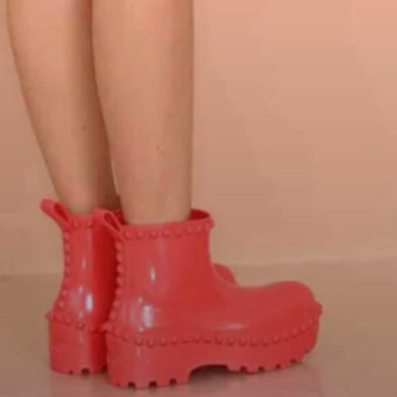 NEW CARMEN SOL Graziano Jelly Studded Boots IN red for women 1025 10t5 - Picture 5 of 12